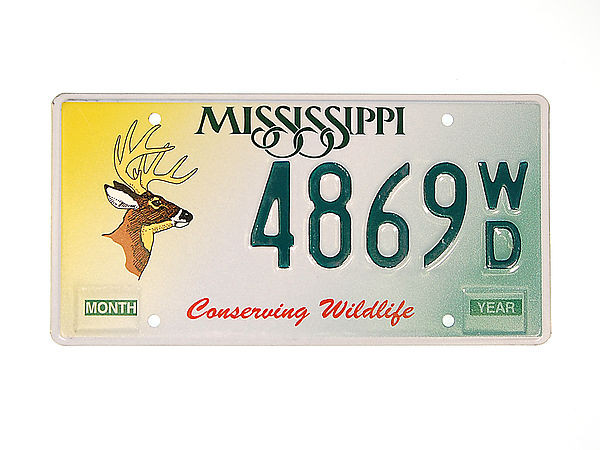 US - Grafiknummernschild Mississippi Hirsch