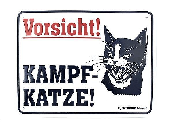 Funschild -Kampfkatze-