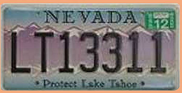 US - Grafiknummernschild Nevada Protect Lake Tahoe