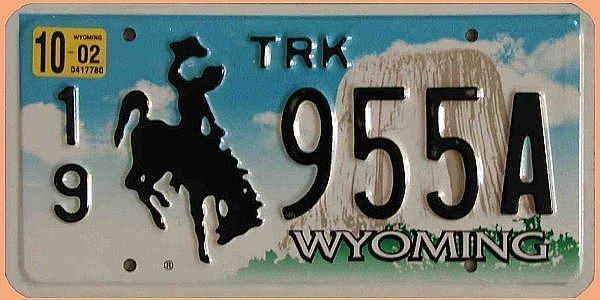 US - Nummernschild Wyoming Devils Mountain