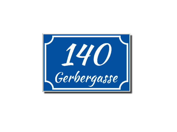 Hausnummer aus Dibond mit max. 5 Zeichen