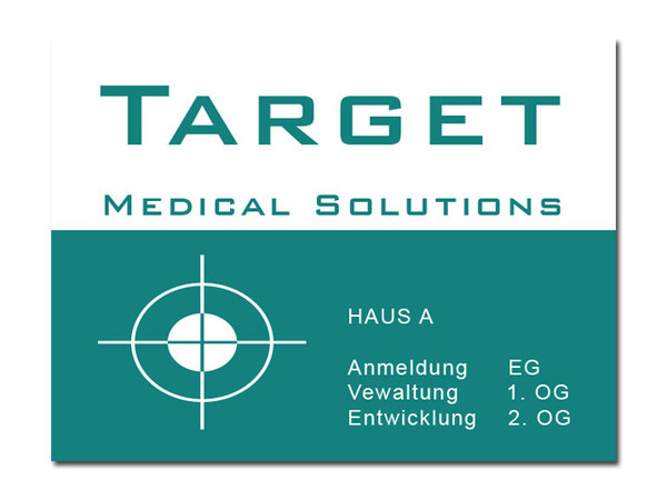 Dibondschild - Firmenschild mit Produktinformation - Standartgröße: 500 x 375 mm