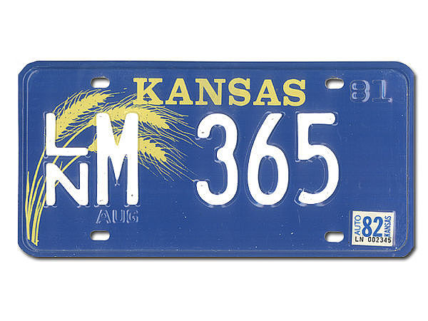 Original Kansas Nummernschild