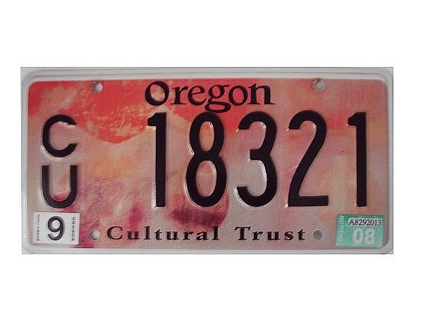 Original US-Grafiknummernschild Oregon - Cultural Trust