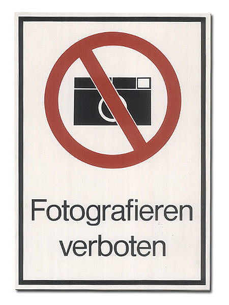 Verbotsschild - Fotografieren verboten aus Aluminium
