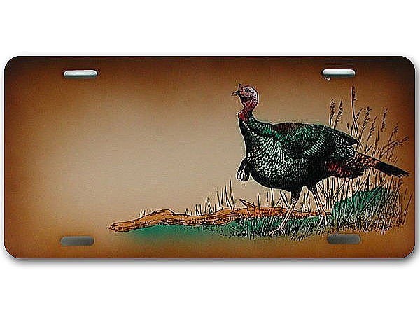 Airbrush - Schild Vogel / Truthahn incl. Wunschtext