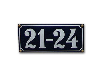 Emaille Metall Schild Hausnummer mit 5 Zeichen 