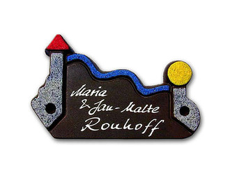 Keramik - T&uuml;rschild Grafic Design in Granitoptik 