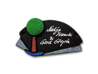 Keramik - T&uuml;rschild Grafic Design in Naturfarben 