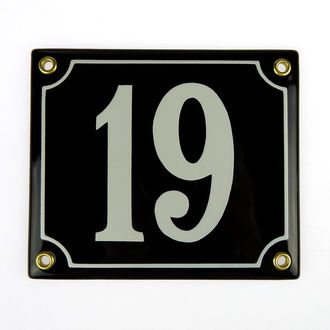 Emaille Schild Hausnummer mit 2 Zeichen 