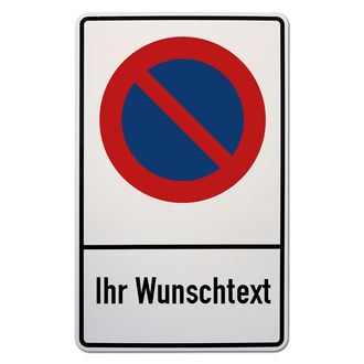 Parkverbotsschild mit Ausnahmeregelung  