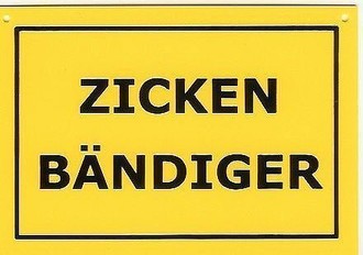 Schild als Postkarte: Zickenb&auml;ndiger 