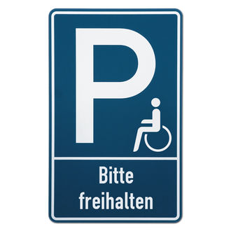 Behindertenparkplatz - Parkplatzschild aus Aluminium f&uuml;r Behindertenparkplatz 