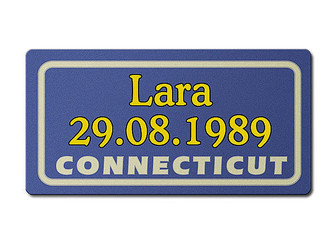 Connecticut USA Deko Nummernschild mit individuellem Wunschtext 