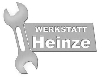 Dekoratives Edelstahl- T&uuml;rschild mit Firmennamen und Werkzeugmotiv Typ 31 