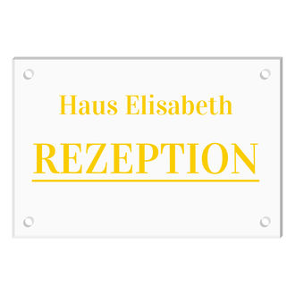Design Acrylschild mit ein- oder zweizeiligem Text - Gr&ouml;&szlig;e 26 x 20 cm 
