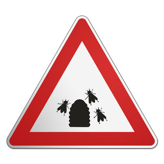 Dreieckiges Verkehrsschild mit Motiv - Bienen - 