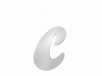 Edelstahl Hausnummer Buchstabe c in Forte Schrift  