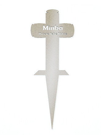 Edelstahl Kreuz f&uuml;r Tierbestattung 