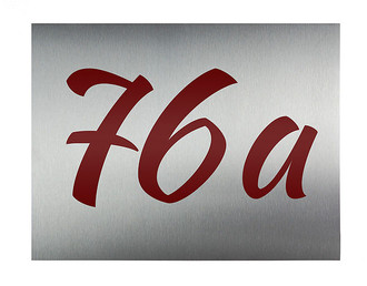 Edelstahlschild als Hausnummer 260 x 200 mm 