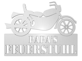 Effektvolles Edelstahl - Haust&uuml;rschild mit Motorrad Motiv Typ 25 