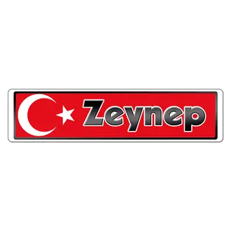 Namensschild mit türkischer Flagge und Ihrem Wunschtext 