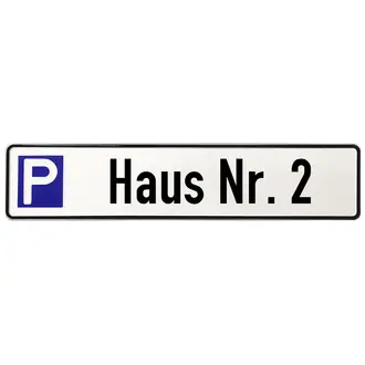 Schild für Parkplatz Haus Nr. 2
