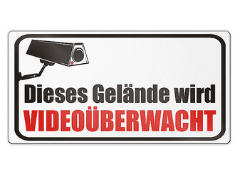 Grafikschild - Video&uuml;berwachung - mit individuellem Wunschtext 