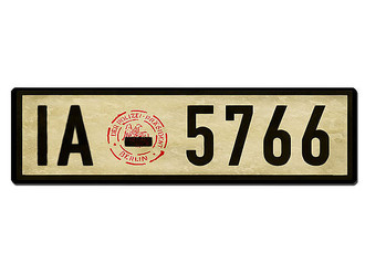 Historisches Nummernschild Berlin aus der Zeit der Weimarer Republik  