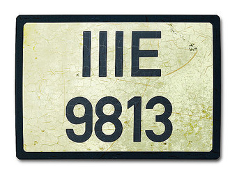 Historisches Nummernschild Deutsches Reich mit Wunschnummer 