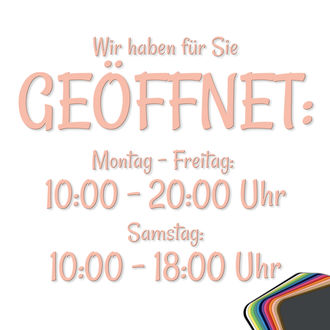 Ihre &Ouml;ffnungszeiten als Folienbeschriftung 30 x 25 cm 