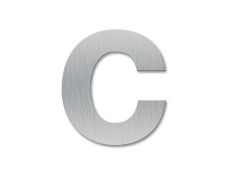 <em>Kleinbuchstabe</em> c - Schriftart Klassik aus <em>Edelstahl</em> 