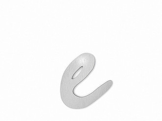 <em>Kleinbuchstabe</em> e - Schriftart Design aus <em>Edelstahl</em> 
