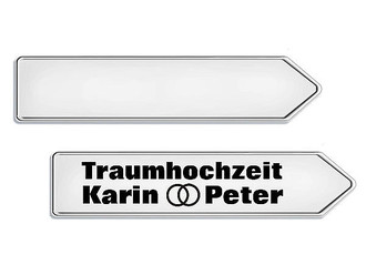 Metall Richtungspfeil zur Hochzeit  