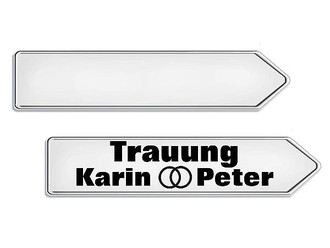 Metall Richtungspfeil zur Trauung 