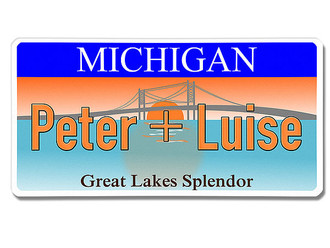 Michigan USA Deko Autoschild mit individuellem Wunschtext 