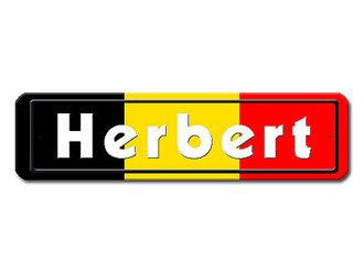 Namensschild mit belgischer Flagge und Ihrem Wunschtext 