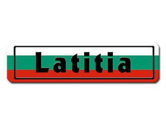 Namensschild mit bulgarischer Flagge und Ihrem Wunschtext 