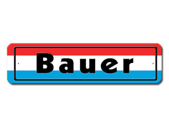 Namensschild mit Luxemburg - Flagge und Ihrem Wunschtext 