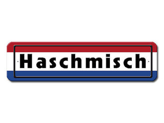 Namensschild mit niederl&auml;ndischer Flagge und Ihrem Wunschtext 