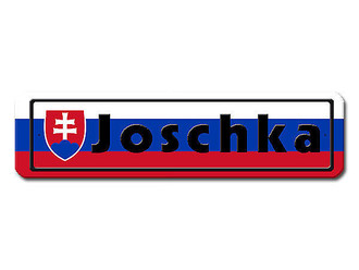Namensschild mit slowakischer Flagge und Ihrem Wunschtext 