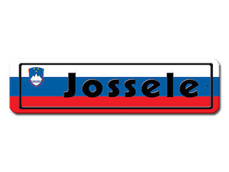 Namensschild mit slowenischer Flagge und Ihrem Wunschtext 