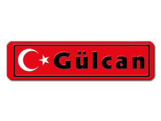 Namensschild mit t&uuml;rkischer Flagge und Ihrem Wunschtext 