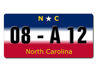 North Carolina USA Deko Fahrzeugschild mit individuellem Wunschtext 
