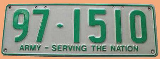 Nummernschild Army 