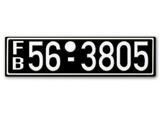Nummernschild FB Franz&ouml;sische Zone Baden 1948 - 56 