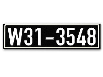Nummernschild W Amerikanische Zone W&uuml;rttemberg 1948 - 56 