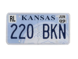Original amerikanisches Nummernschild Kansas 
