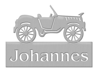 Originelles Edelstahl-T&uuml;rschild mit Oldtimermotiv Typ 29 