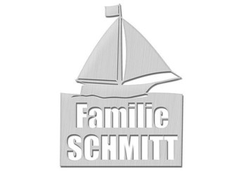 Originelles Edelstahl-T&uuml;rschild mit Segelschiffmotiv Typ 23 